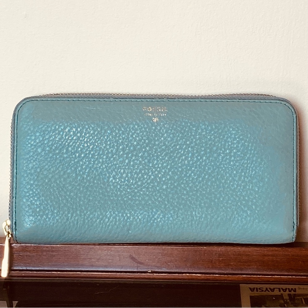 Fossil light blue Leather Wallet